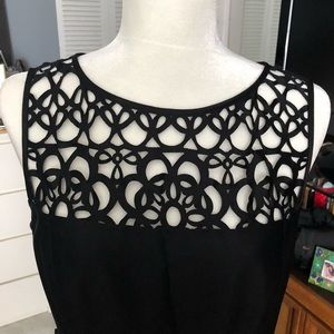 Black dress with laser cut detail
